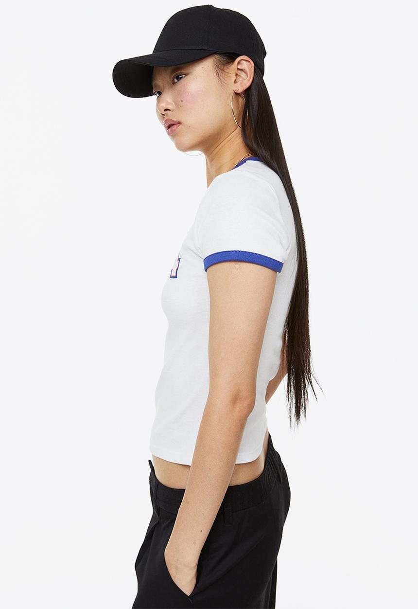 H&M - Fitted cotton top -  white