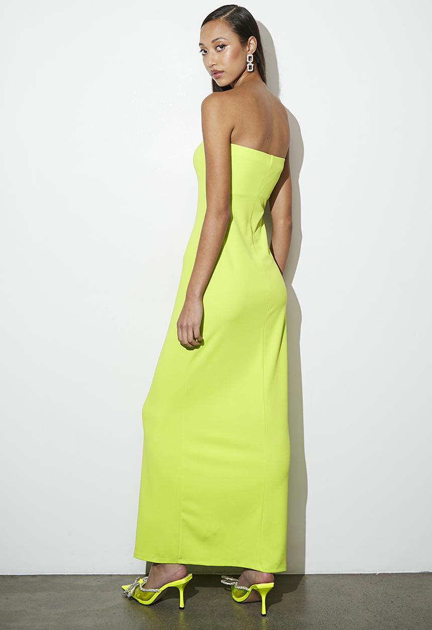 VELVET - Bandeu midi with slit - lime