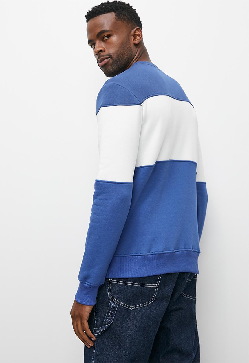 Superbalist - Colourblock crew sweat top - cobalt & white