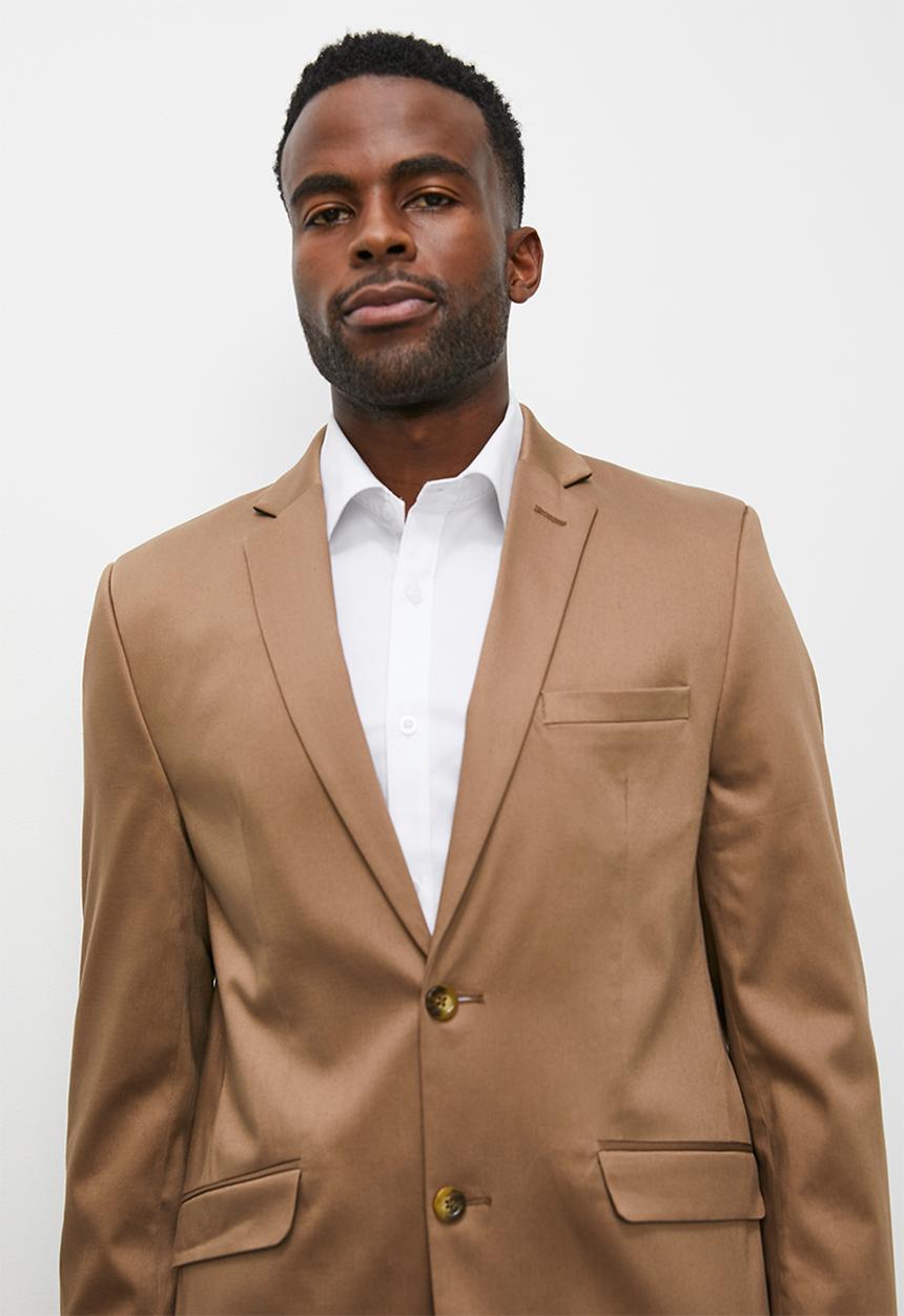 Superbalist - Cotton sateen suit jacket - mocca