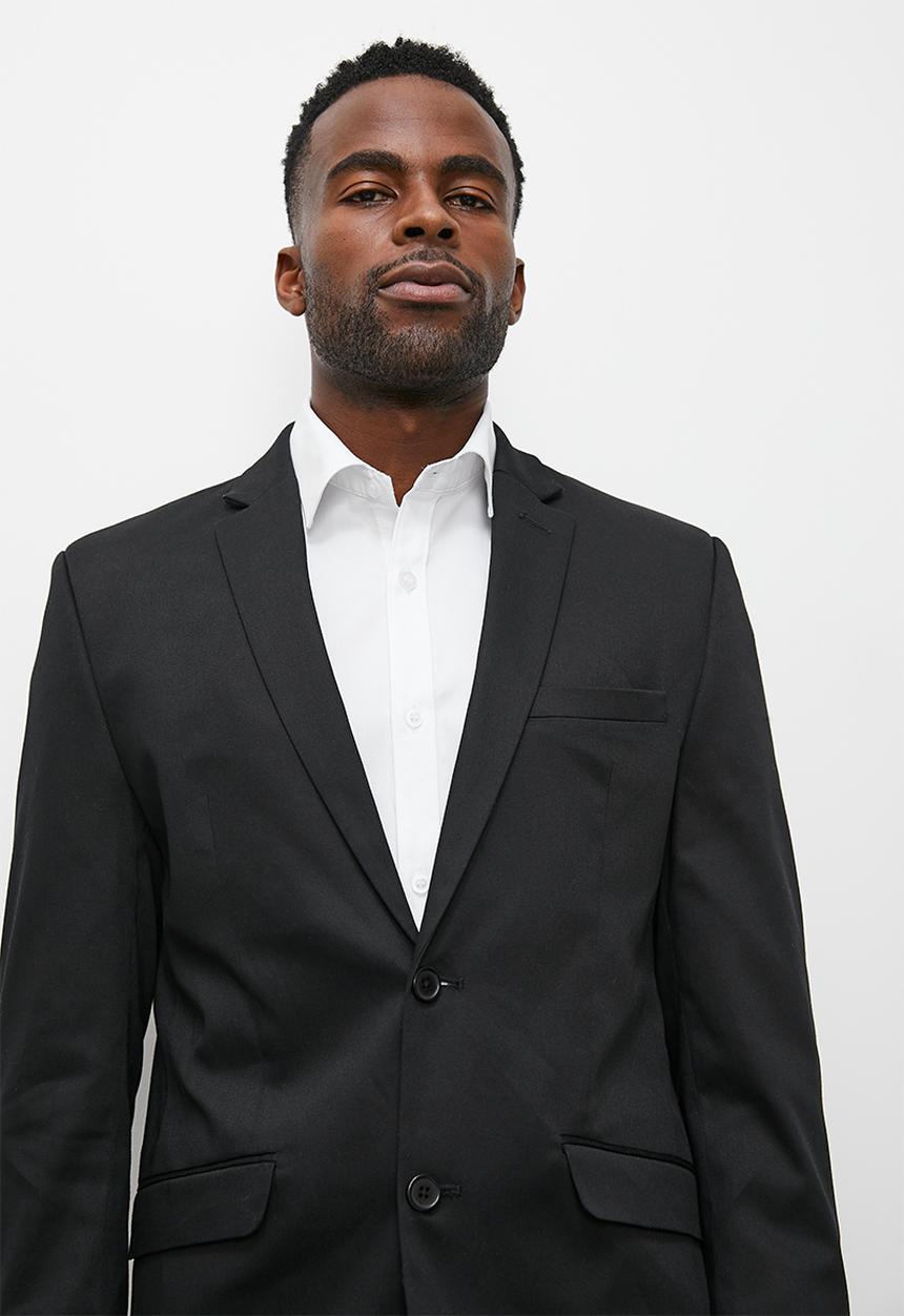 Superbalist - Cotton sateen suit jacket - black