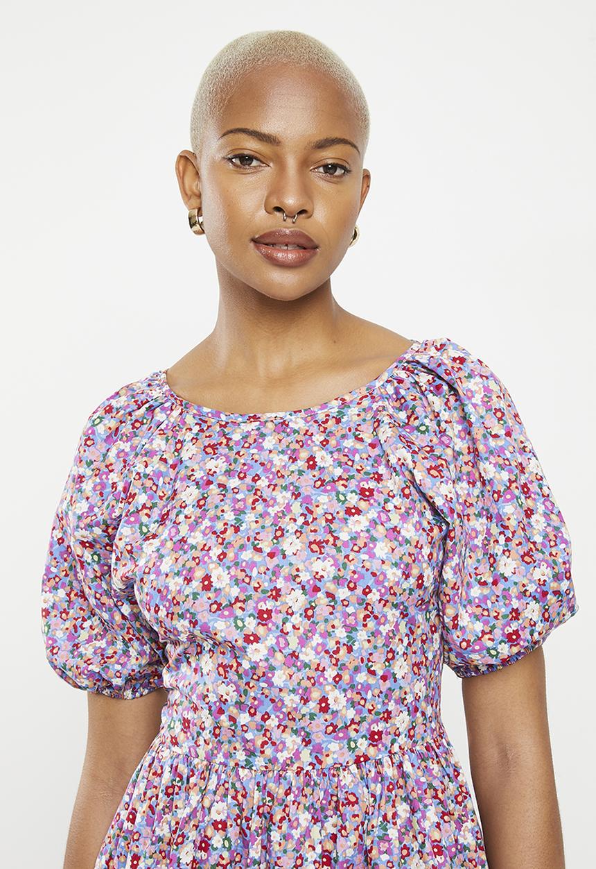Glamorous - Ladies dress - blue texture floral
