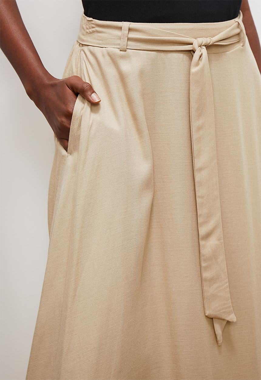 edit - Belted aline midi - tan