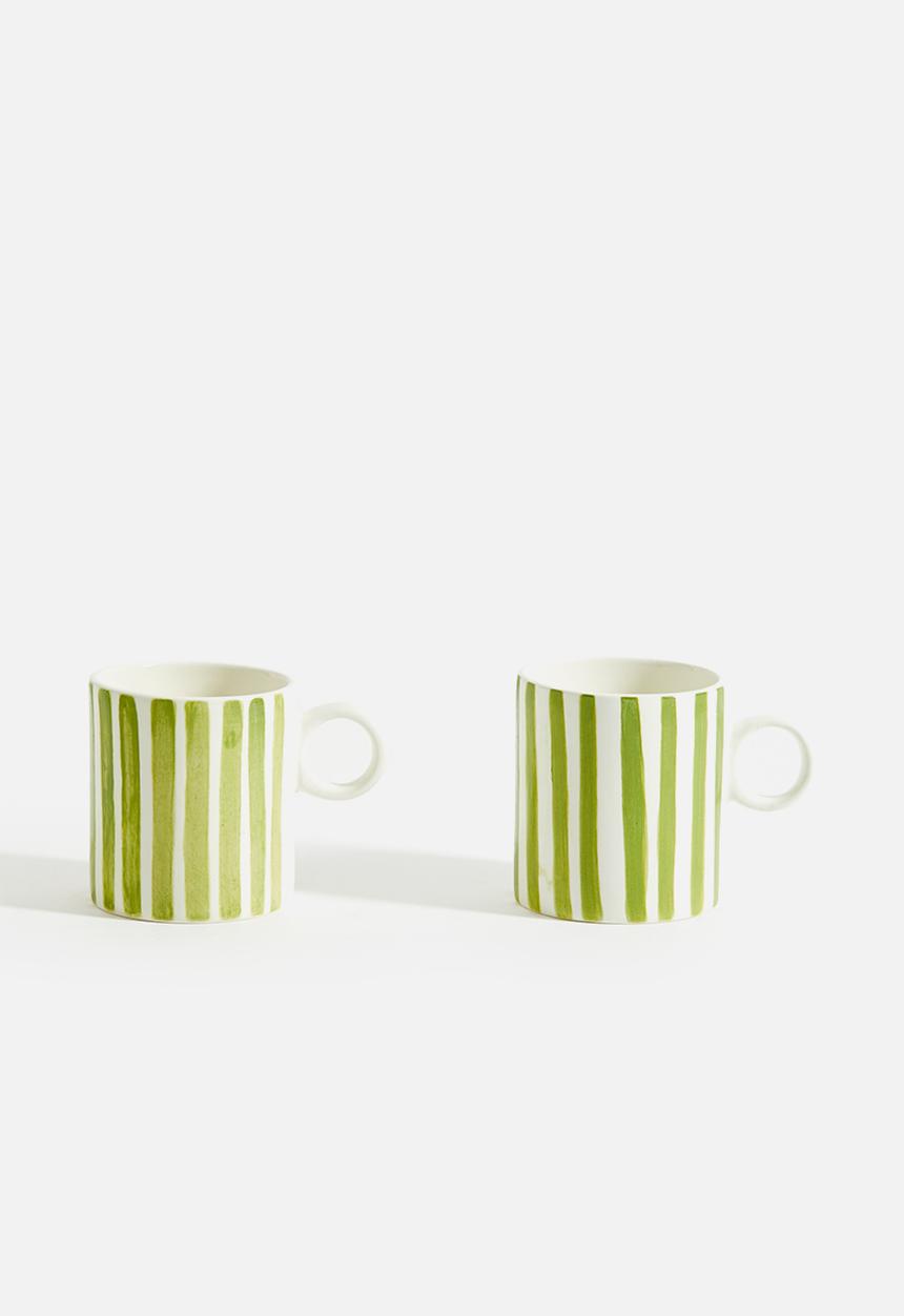 Urchin Art - Matt mug set of 2 - olive