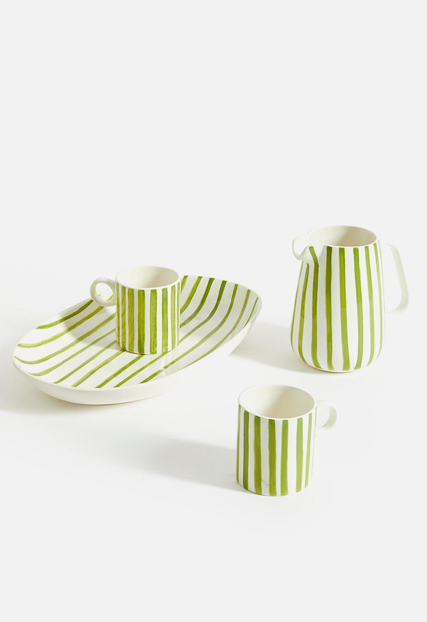 Urchin Art - Matt mug set of 2 - olive