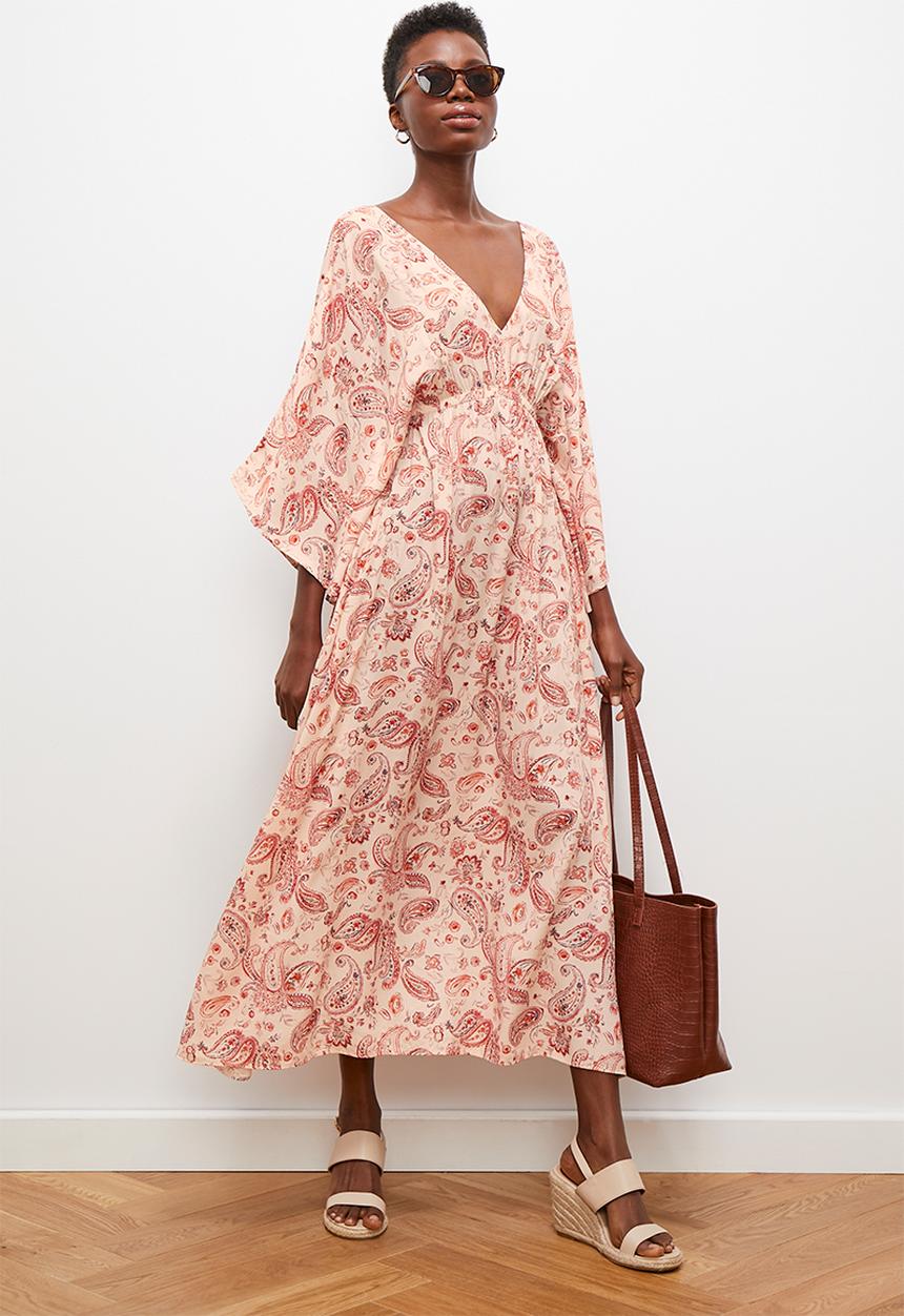edit - Soft waist empire midi dress - multi