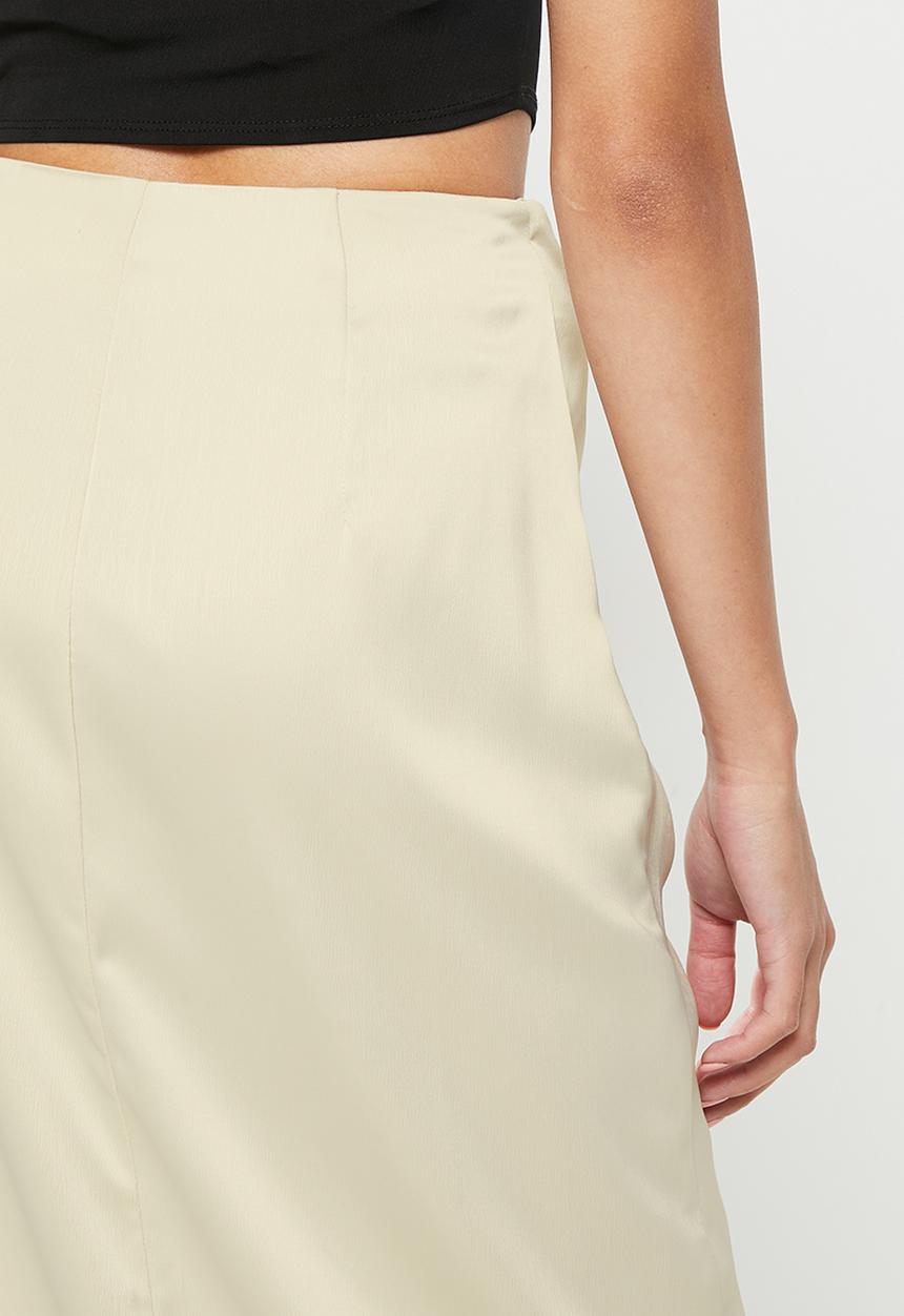 NA-KD - Wrap maxi skirt - champagne