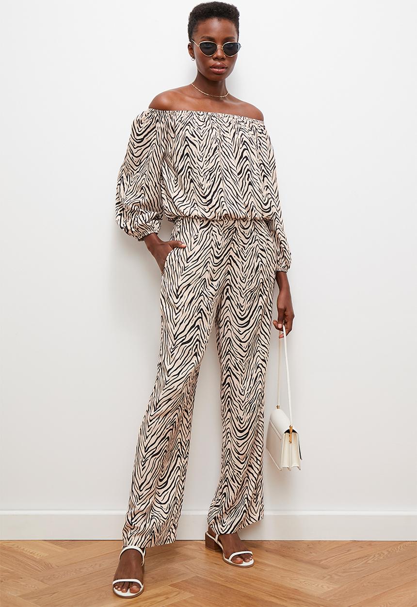 edit - Printed wide leg - neutral & black