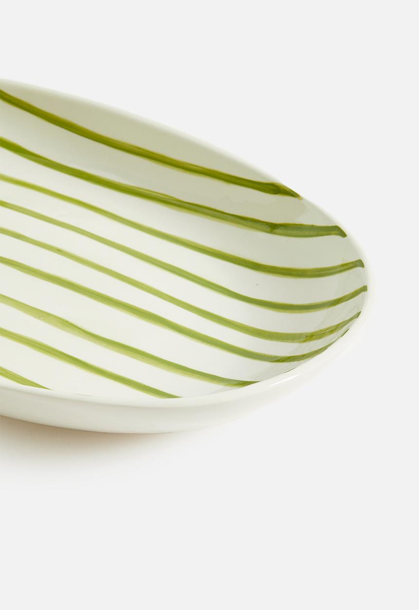 Urchin Art - Matt oval platter - olive