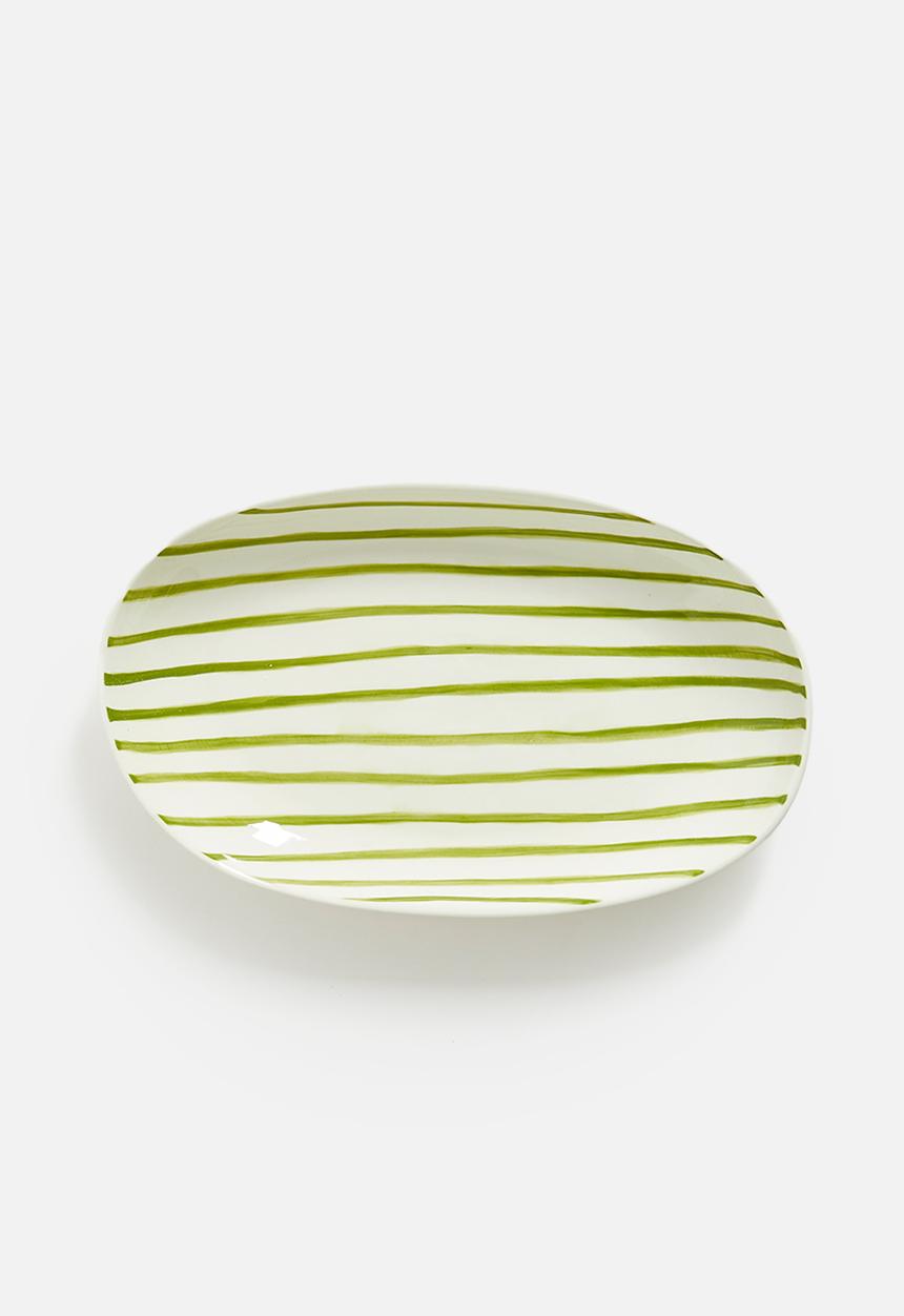 Urchin Art - Matt oval platter - olive