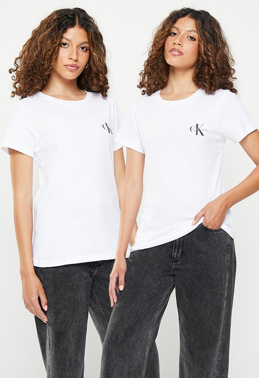 Calvin Klein - 2 Pack monogram slim tee - bright white