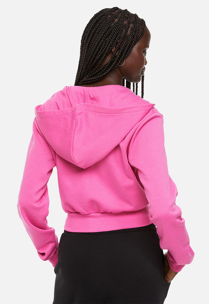 H&M - Cropped zip-through hoodie - cerise 