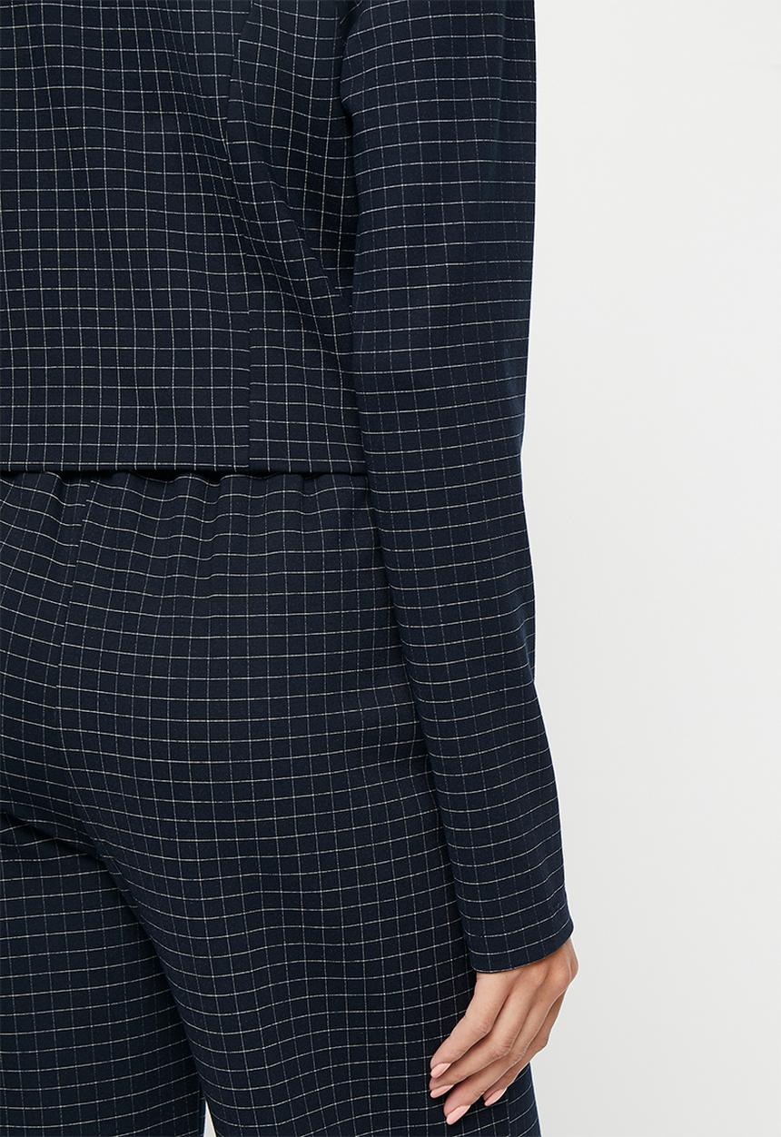 Me&B - Ponti cropped blazer - navy check