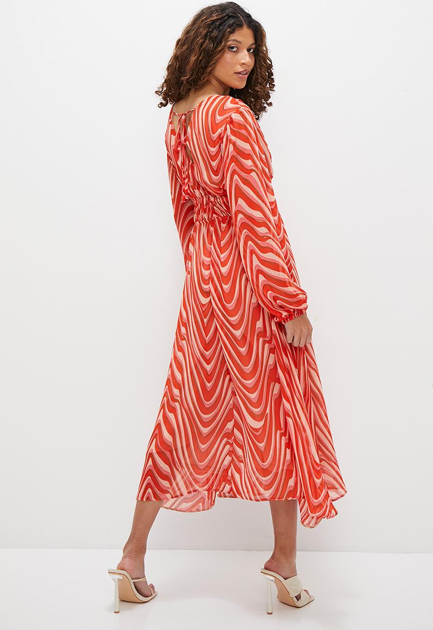 MILLA - Femme balloon sleeve midi dress - multi