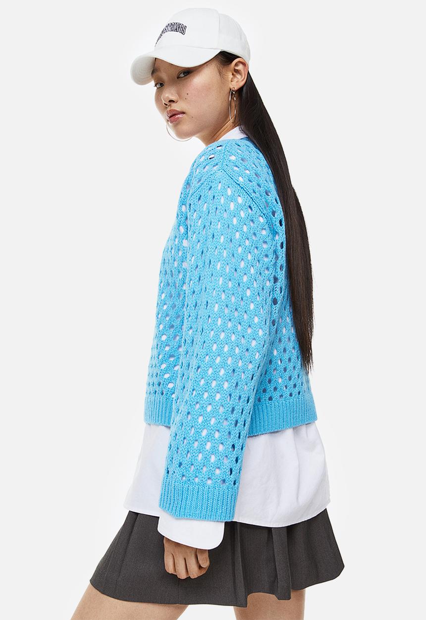 H&M - Hole-knit jumper - blue