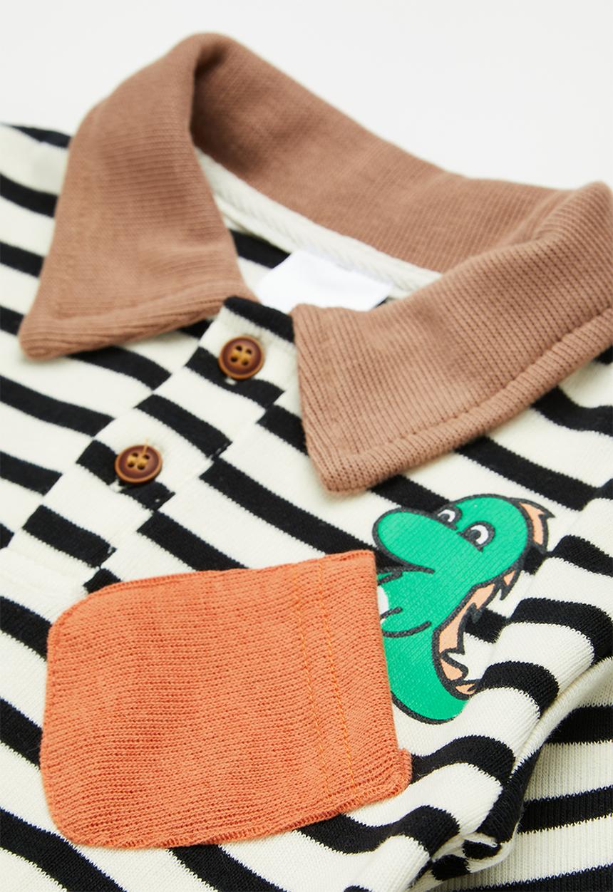 Pop Candy - Stripe collared tracksuit set - multi