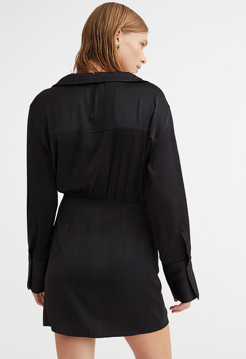H&M - Short wrapover dress - black