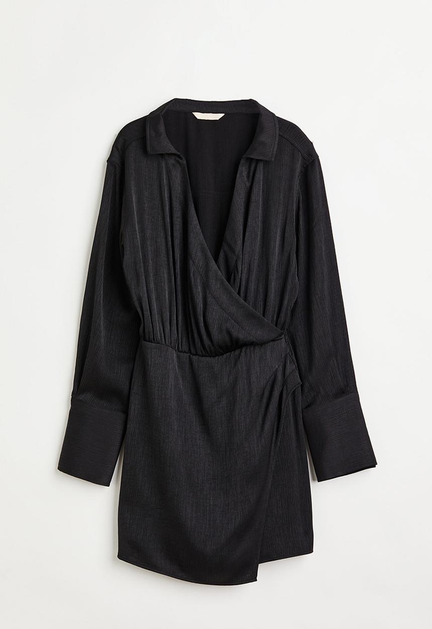 H&M - Short wrapover dress - black