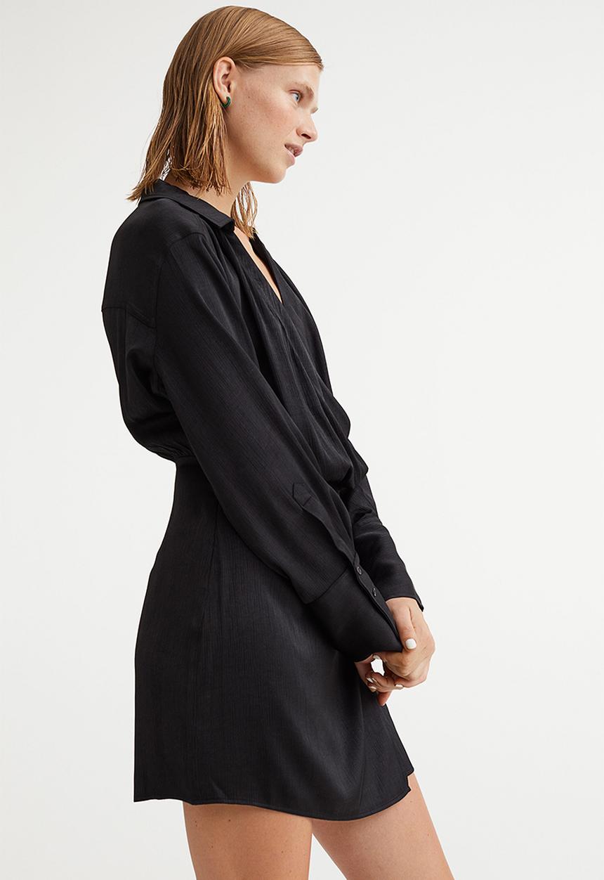 H&M - Short wrapover dress - black