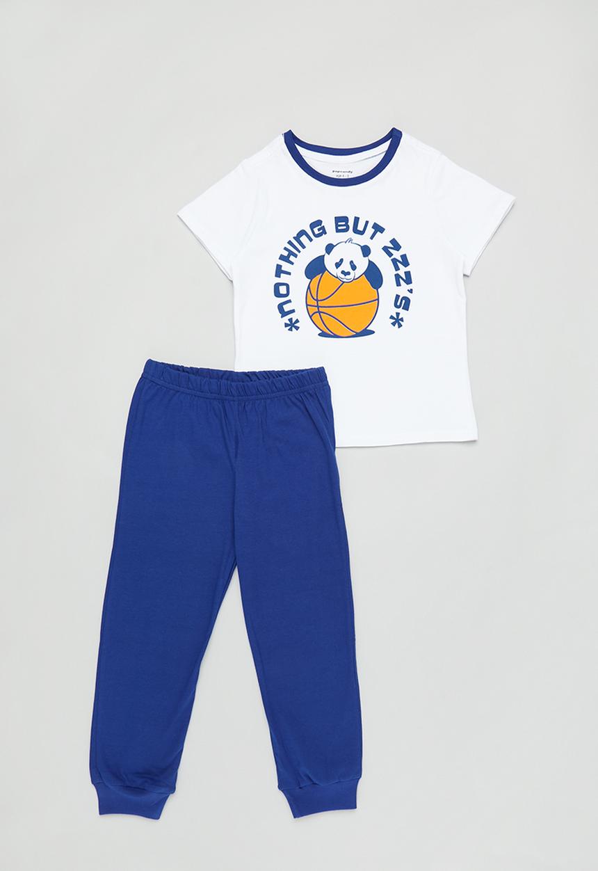 Pop Candy - Tee pant pj set - blue and white