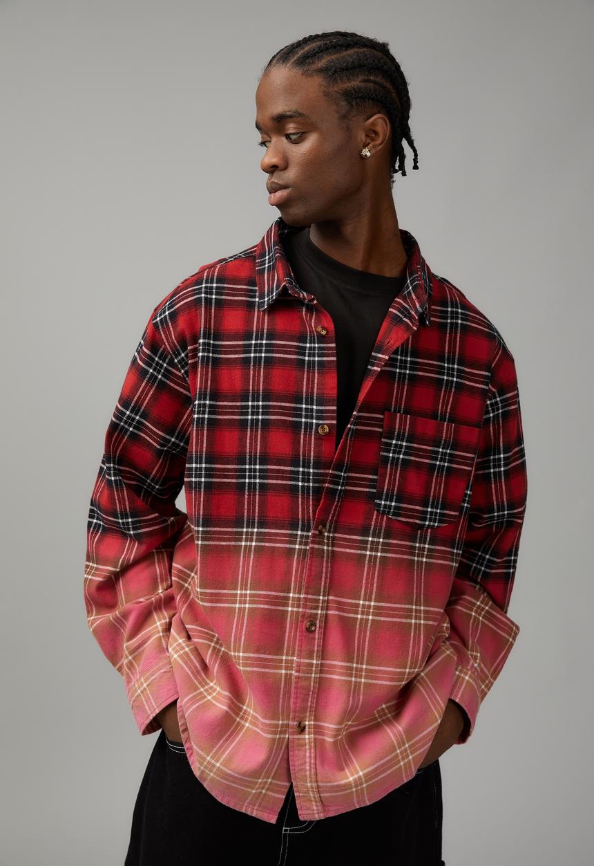 Factorie - Vintage thrift check shirt - red blue check/bleached