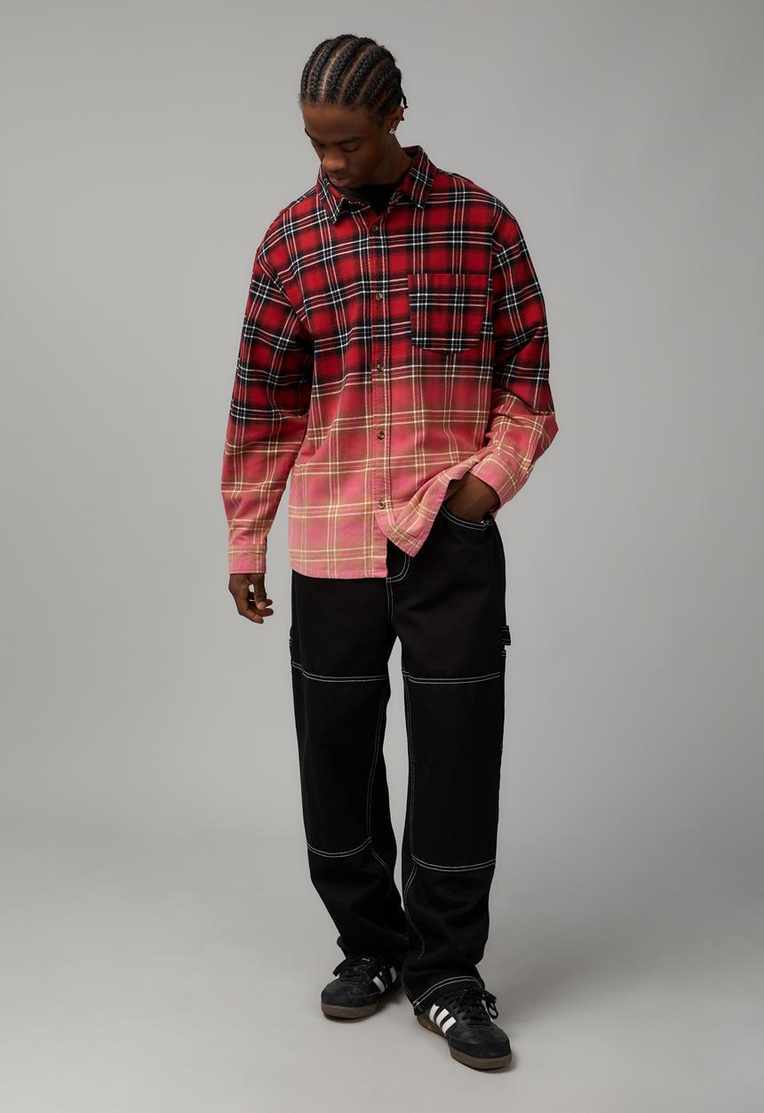 Factorie - Vintage thrift check shirt - red blue check/bleached
