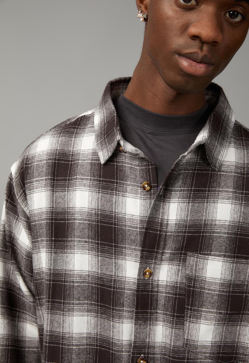 Factorie - Check Shirt - licorice white check