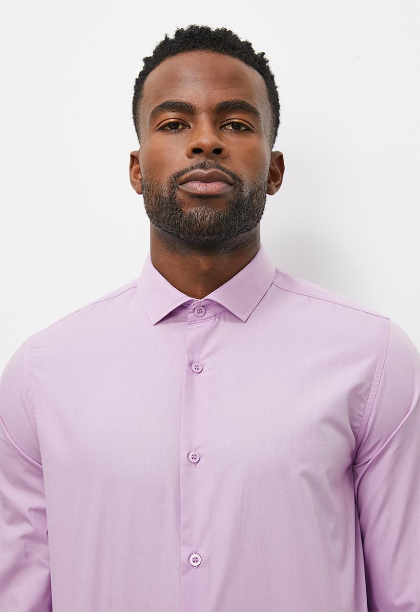 Superbalist - Easy care slim fit shirt - lilac