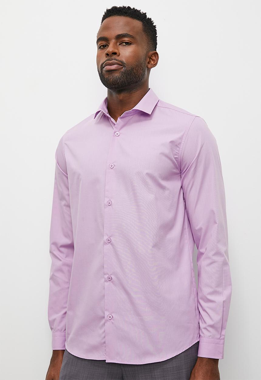 Superbalist - Easy care slim fit shirt - lilac