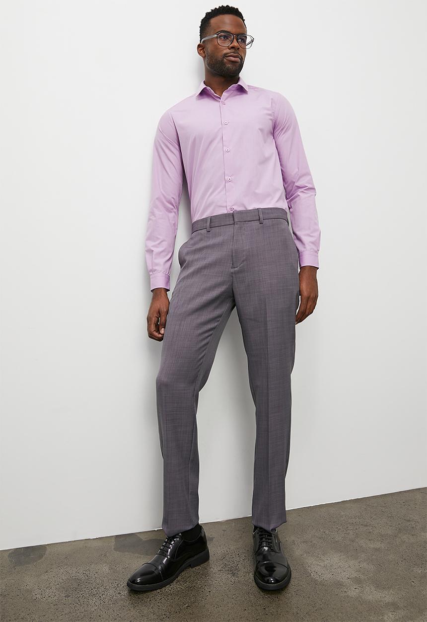 Superbalist - Easy care slim fit shirt - lilac