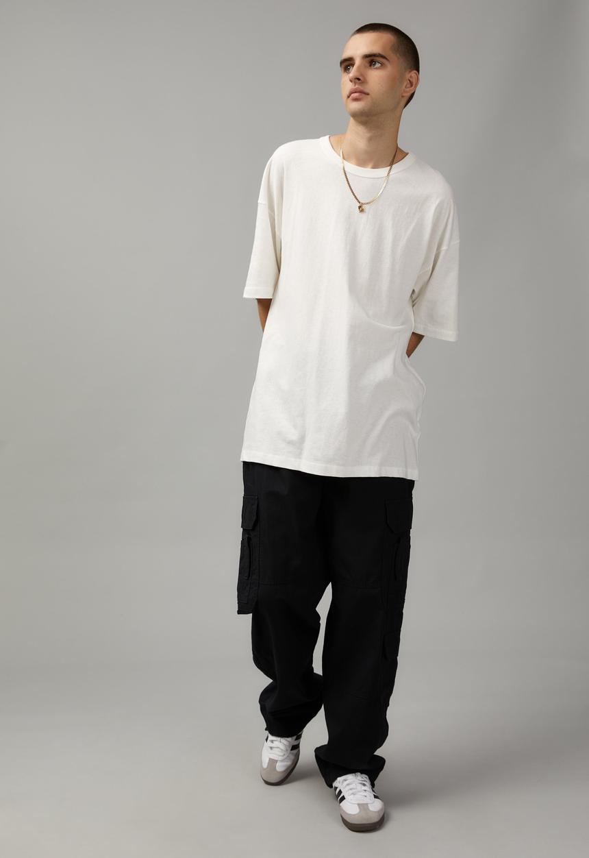 Factorie - Baggy rip stop cargo pant - black