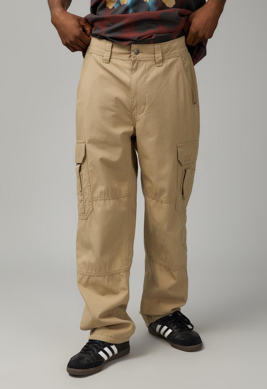 Factorie - Baggy rip stop cargo pant - bark