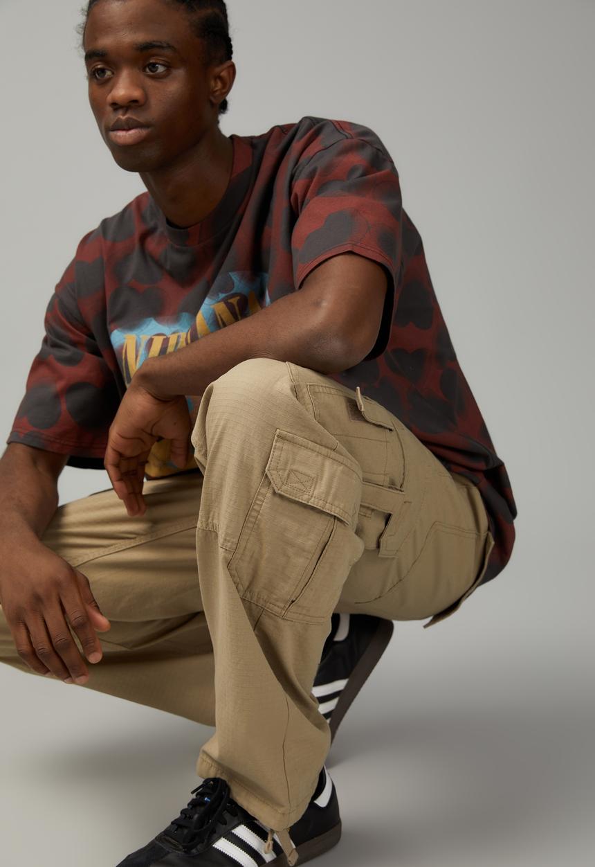 Factorie - Baggy rip stop cargo pant - bark