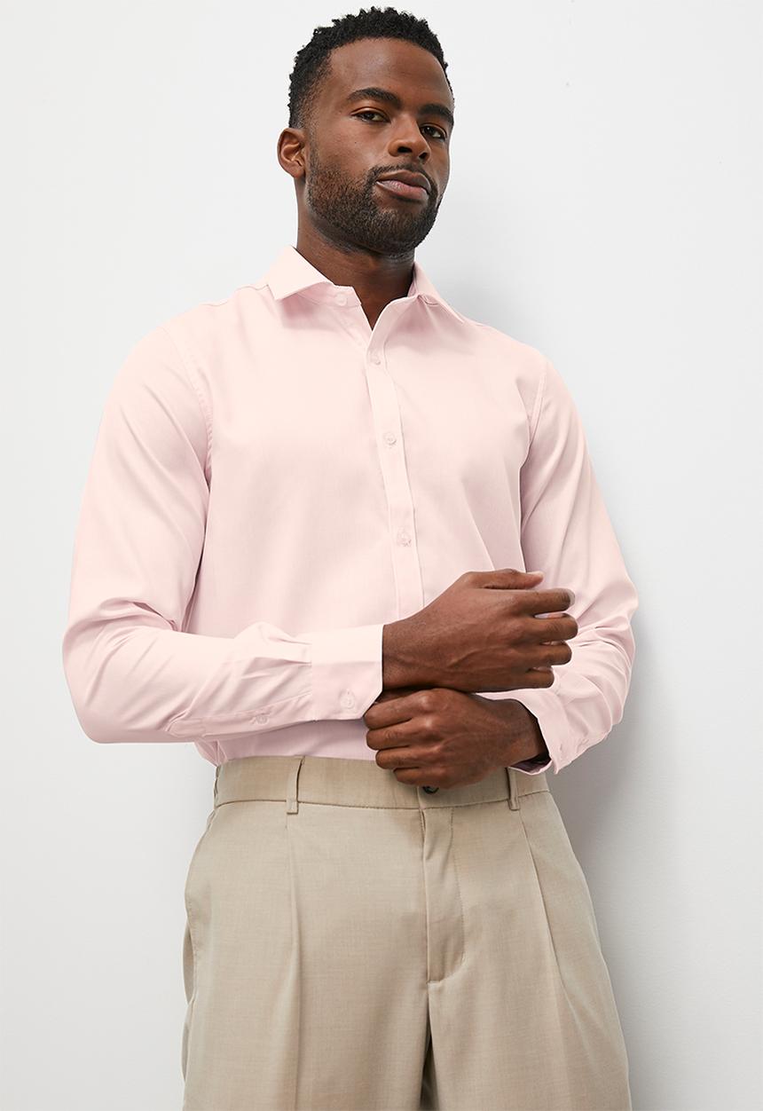 Superbalist - Stripe slim fit l/s shirt - pink