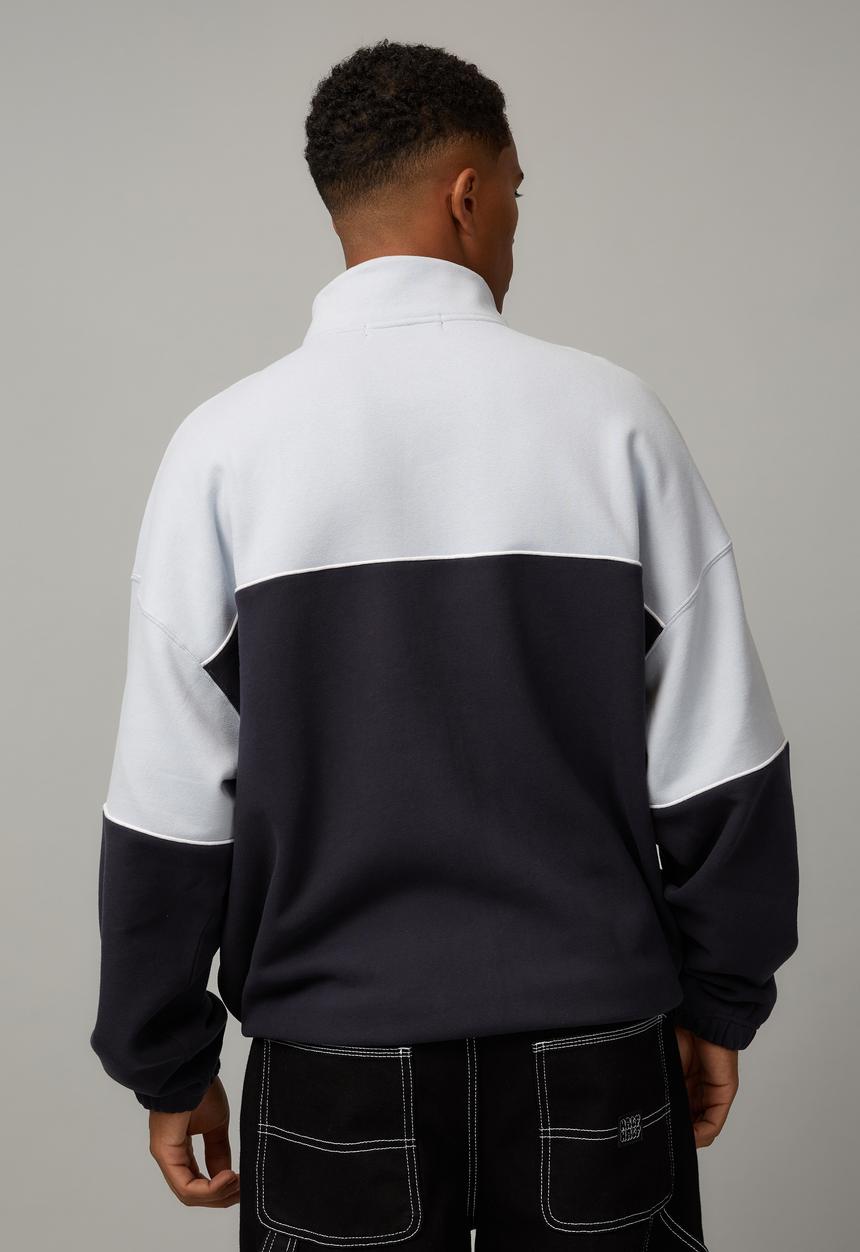 Factorie - Boxy qtr zip crew - artic ice navy/uc