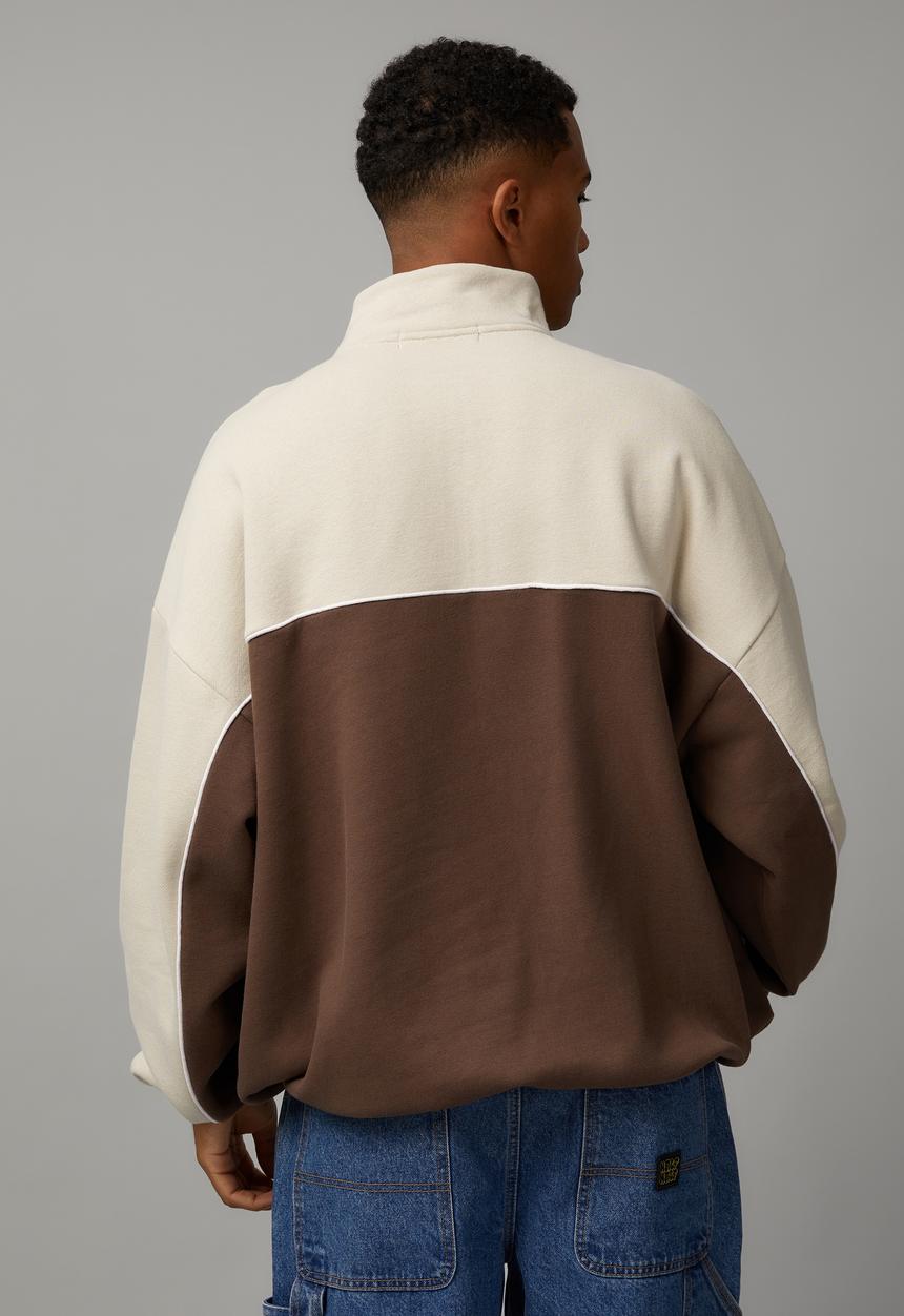 Factorie - Boxy qtr zip crew - cedar beige/uc