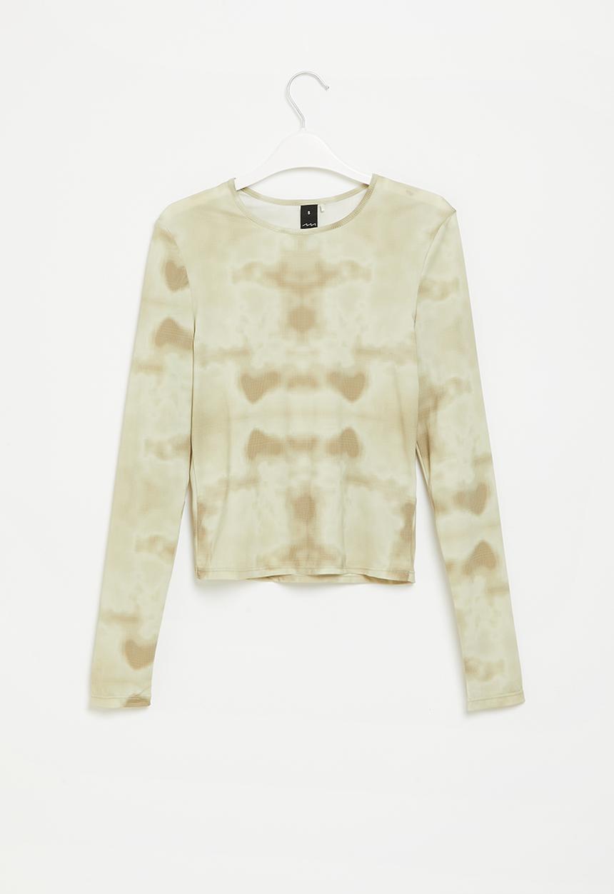 Factorie - Sheer long sleeve top - heat map & neutral