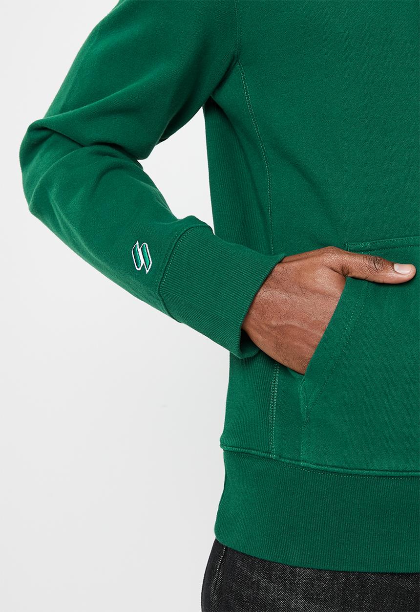 Superdry. - Code surplus logo hood - green