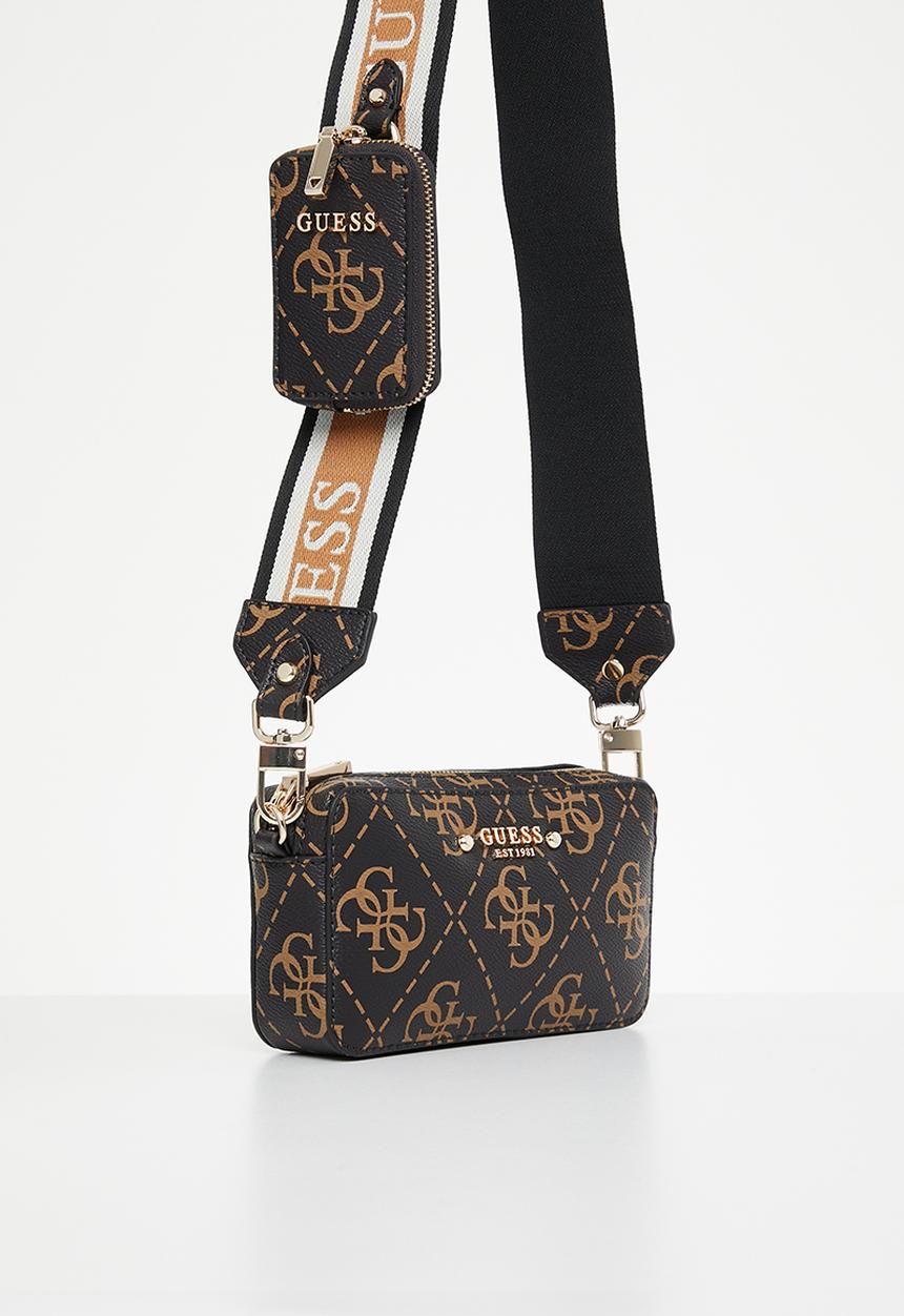 GUESS - Rea mini crossbody camera - brown logo