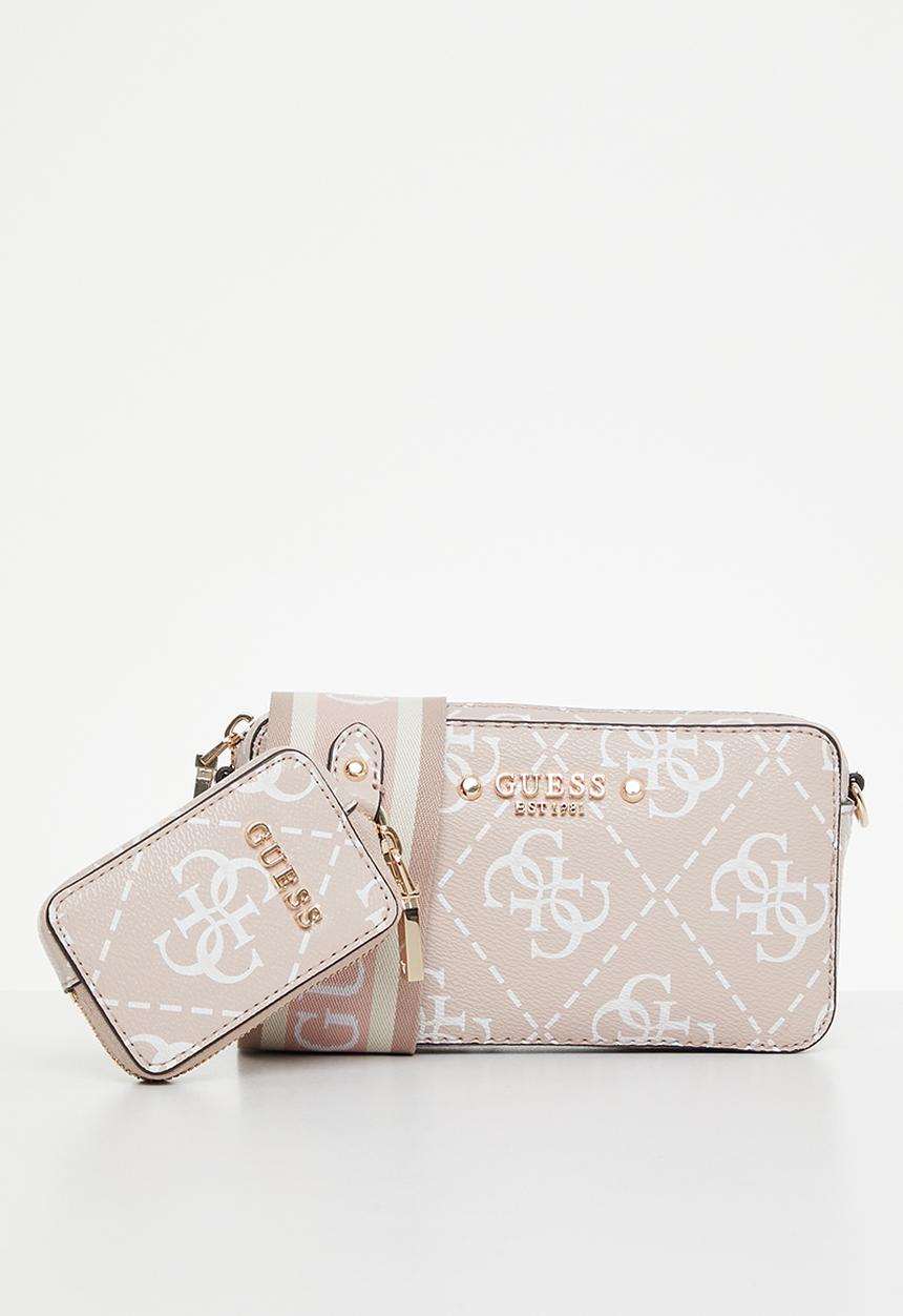 GUESS - Rea mini crossbody camera-rosewood logo