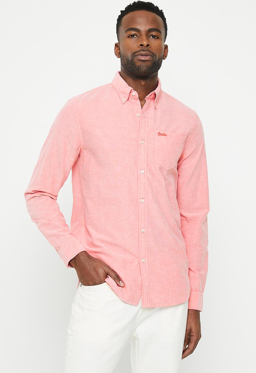 Superdry. - Vintage washed oxford shirt - americana red