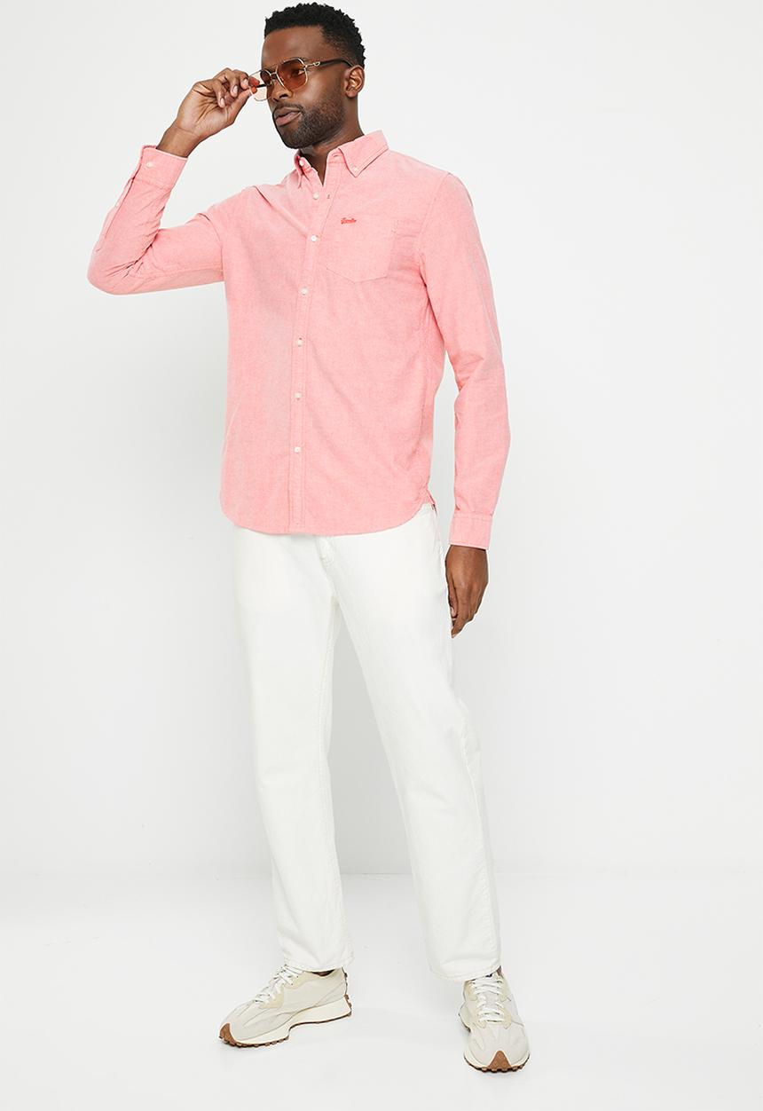 Superdry. - Vintage washed oxford shirt - americana red