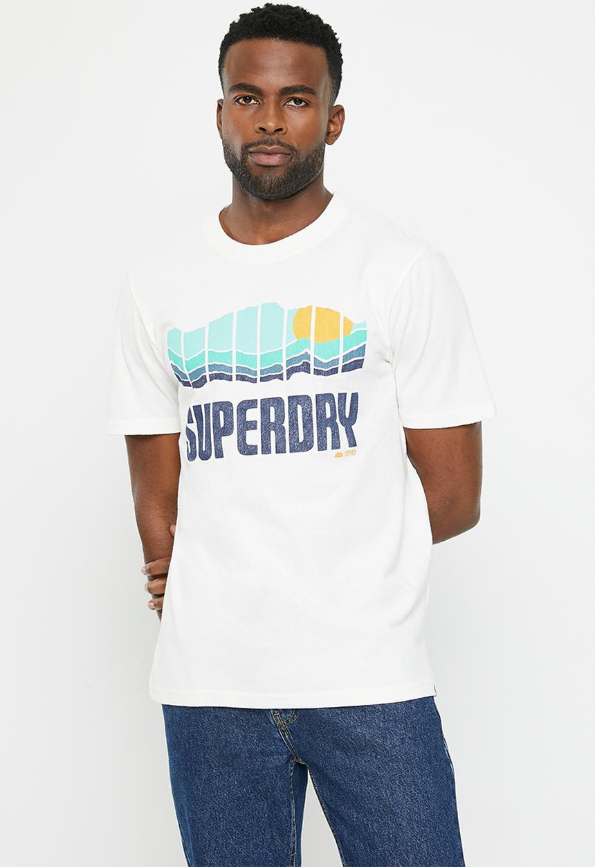 Superdry. - Vintage great outdoors tee - natural white marl