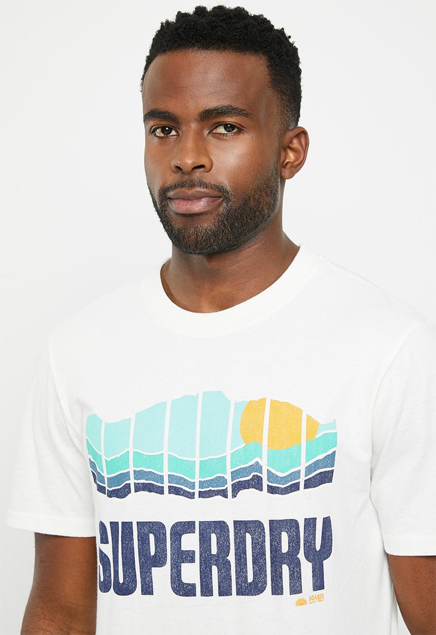 Superdry. - Vintage great outdoors tee - natural white marl