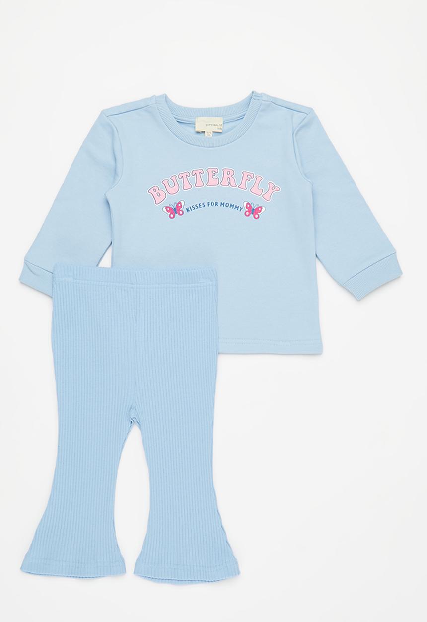 Superbalist - Graphic sweat top and legging - blue