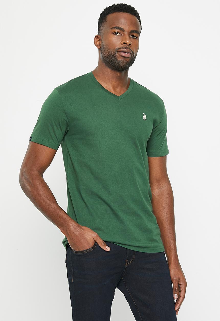 POLO - Mens v neck short sleeve tee - green