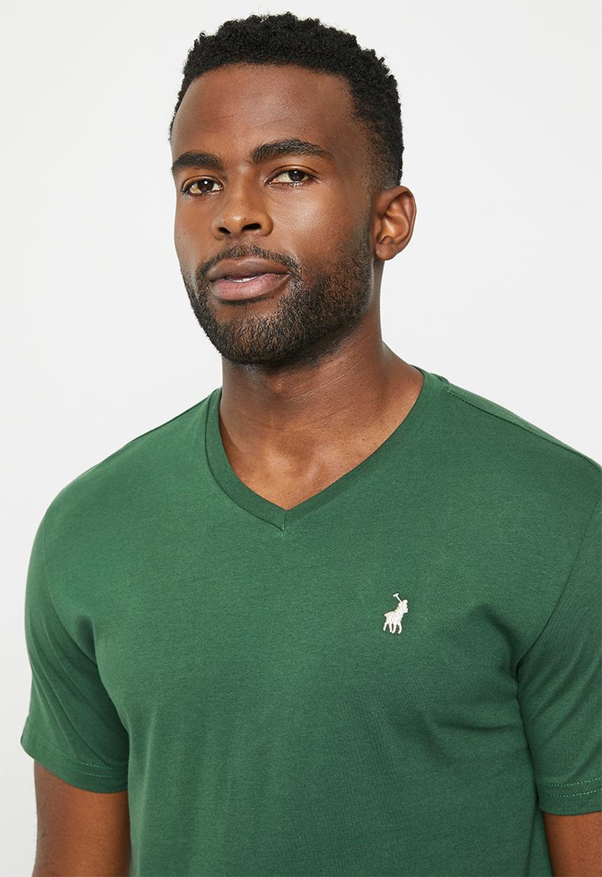 POLO - Mens v neck short sleeve tee - green