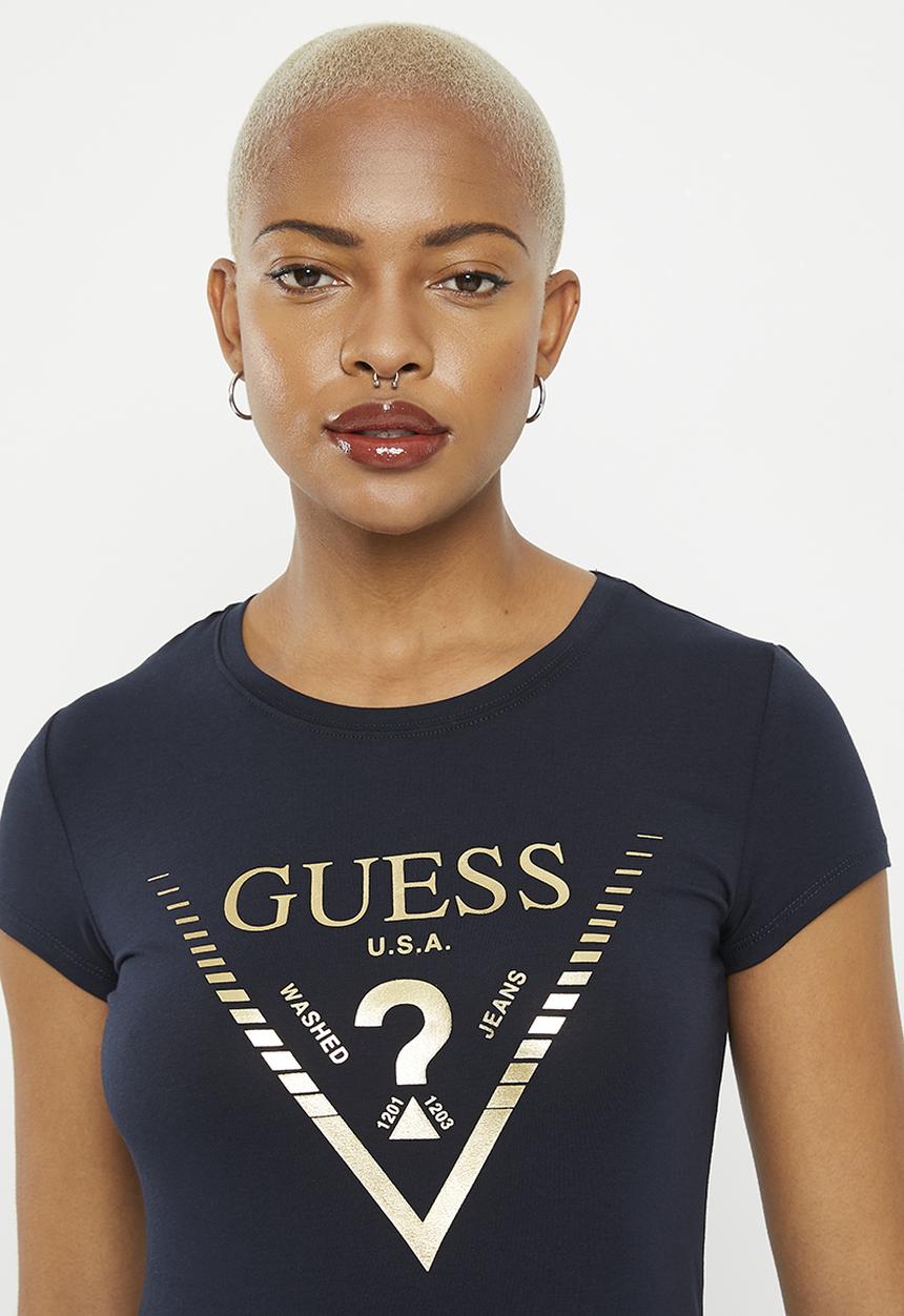 GUESS - Lds short sleeve Triangle Tee - Navy