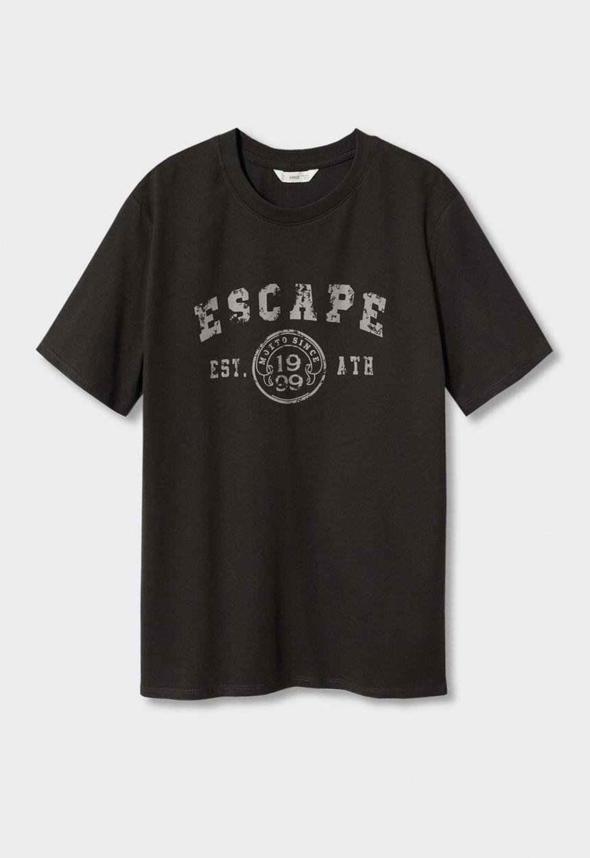 MANGO - T-shirt escape - black