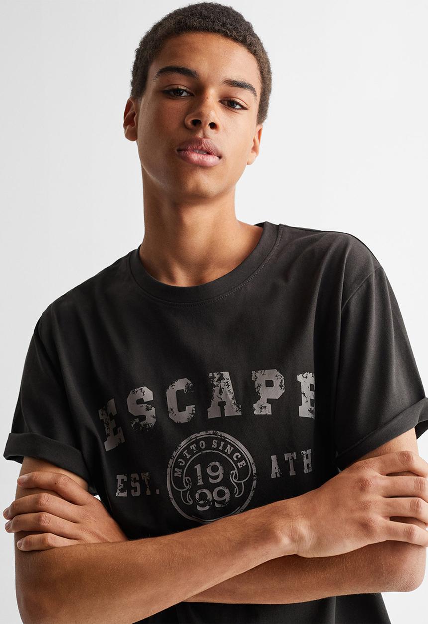 MANGO - T-shirt escape - black